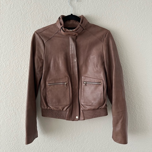Joie Jackets & Blazers - Joie Tamila Brown Genuine Leather Jacket Size Small